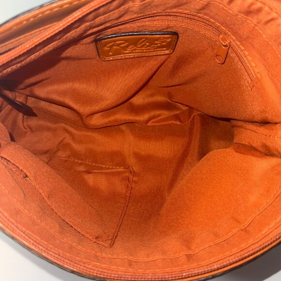 Relic Womens Twist Handle Shoulder Bag Tan Faux Leather New With Tags - Picture 5 of 13